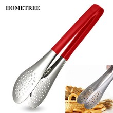 HOMETREE New Anti-hot Stainless Steel Food Clip Bread Tongs Fruit Clips Kitchen Accessories Baking Tools Barbecue BBQ Clamp H326 2024 - buy cheap