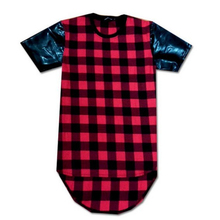Cool SWAG Plaid Hip Hop Tee Men's  Histreet Wear Extended T-shirt Men Summer Street T Shirt 2024 - buy cheap