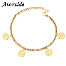 Atoztide Classic 1998 Australia Queen Elizabeth II Coin Bracelet Women Charm Rose Gold Adjustable Letter Bangle Souvenir 2024 - buy cheap