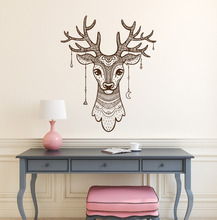 Newly Arrivals Deer Wall Decal Deer Head Vinyl Antler Decals Boho Style Rustic Living Room Wall Sticker Removable Mural LA775 2024 - buy cheap