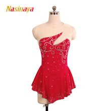 Figure Skating Costume Dress Customized Competition Ice Skating Skirt for Girl Women Kids Gymnastics Performance Red Sleeveless 2024 - buy cheap