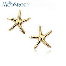 MOONROCY Envío Libre Cristalino de La Manera Pendientes de La Joyería de Oro Rosa de Color Para Lindo Starfish Pendiente Para El Regalo de las mujeres 2024 - compra barato