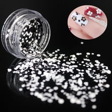 1Box DIY Black and White Flower Circle Sequins Colorful Acrylic Powder Crystal Polymer Nail Art Design Builder False Tips Nails 2024 - buy cheap