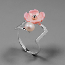 INATURE 925 Sterling Silver Queen Conch Flower Adjustable Rings For Women Natural Pearl Jewelry 2024 - buy cheap