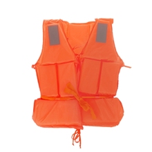 2022 New Orange Adult Foam Flotation Drifting Swimming Life Jacket Vest With Whistle safety 2024 - buy cheap