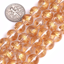 Cuentas de cuarzo talladas en oro, piedra Natural de 10-14mm, para hacer joyas, DIY 2024 - compra barato