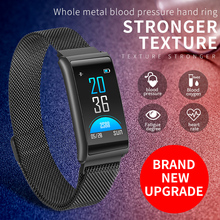 New Man Woman full metal stainlness steel Bluetooth Smart Bracelet Blood pressure Sport Band Heart Rate Calorie Waterproof Alarm 2024 - buy cheap
