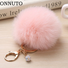 Cute Fur Ball Pendant Car Keychains For Women Men Pompom Keyring Holder Charm Bag Accessories Key Chains Rings Valentines Gift 2024 - buy cheap