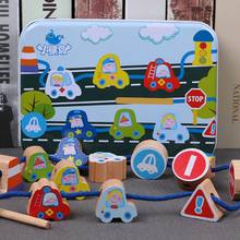Brinquedo de madeira 3d para bebês, brinquedo diy de desenho animado, frutas, animais, balançar, contas de madeira, brinquedo educacional para crianças de monterssori 2024 - compre barato