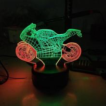 Motorcycle 3d Vision Nightlight Creative Colorful Touch Charging Led Stereo Lamp Gift Atmosphere 3d Light Fixtures 2024 - buy cheap