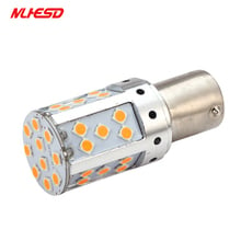 1PCS 1156 LED No Hyper Flash Bulb PY21W BAU15S Car Turn Signal Light Canbus No Error Yellow/Amber 3030 35SMD 2100LM  Rated 2024 - buy cheap