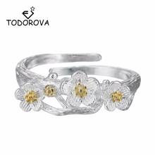 Todorova-anillos de tamaño ajustable para mujer, joyería de moda, anillo de flores de cerezo, anillos de boda para mujer 2024 - compra barato
