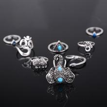 Conjunto de 8 anillos de nudillos estilo bohemio, conjunto de anillos Midi turco, Vintage, Steampunk, elefante, anillo bohemio, joyería 2024 - compra barato