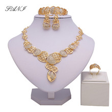 Fani Wholesale 2018 Nigerian Wedding Fashion African Beads Brand Jewelry Set Dubai Gold-color Jewelry Set Women costume design 2024 - buy cheap