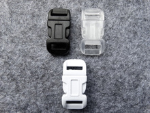100pcs/lot 1/2"(11mm) Contoured Side Release Plastic Buckle For Paracord Bracelet/Backpack Black/White/Clear White 2024 - buy cheap