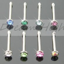 Free Shipping Nose Rings  Studs Nose Nail Nose Piercing Fashion Body Piercing Jewelry  316L stainless Steel 2MM Crystal Gem Ball 2024 - buy cheap