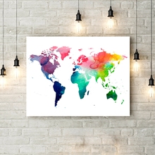 World Map Watercolor Print Home Decor Map of the World Poster Art Canvas Painting Wall Picture for Living Room Decoration 2024 - buy cheap
