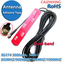 Free Shipping GSM GPRS 3G Car Antenna Patch antenna RG174 SMA Adhesive Type 2.5DBI 850MHZ/900MHZ/1800MHZ/1900MHZ 3000mm 2024 - buy cheap