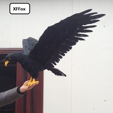 huge simulation wings eagle model foam&feather black eagle bird toy gift about 50x100cm xf0933 2024 - buy cheap