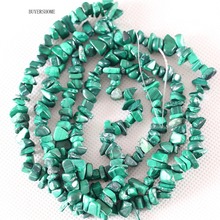 BUYERSHOME-collar de pulsera DIY, accesorios de joyería, cuentas sueltas de 35 pulgadas, Chip de malaquita verde de piedra Natural, 5-8MM, S001 2024 - compra barato