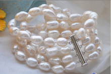 Pulsera de perlas cultivadas en agua dulce, P4289, 4 filas, 8 ", 13mm, blanco, barroco, estilo Noble, jewe fino Natural, envío nuevo> Envío Gratis 2024 - compra barato