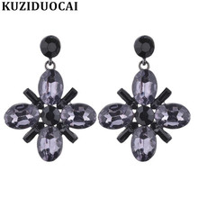 Kuziduocai New Fashion Bohemia Jewelry Crystal Cross 4*5 cm Big Stud Earrings For Women Gift  Statement Brincos Pendientes A-58 2024 - buy cheap