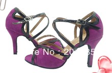 Sexy Ladies Purple Velvet LATIN Shoes Ballroom Dance Shoes Salsa Tango Bachata Mambo Shoes Size 34,35,36,37,38,39,40,41 2024 - buy cheap