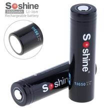2pcs Soshine 3.7V 3600mAh Large Capacity 18650 Li-ion Rechargeable Battery with Protected PCB for LED Flashlights Headlamps 2024 - buy cheap