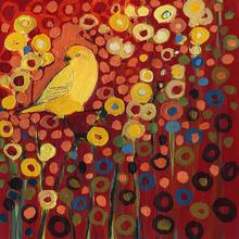 Pintura de parede pássaros canário em vermelho pintura a óleo em tela moderna arte abstrata de alta qualidade pintada à mão 2024 - compre barato