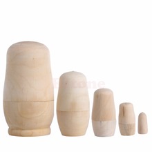 New 1Set/5Pcs Unpainted DIY Blank Wooden Embryos Russian Nesting Doll Matryoshka Toy Gift 2024 - buy cheap