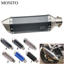 Universal Motorcycle Exhaust Dirt Bike Escape Modified Exhaust For KAWASAKI Versys 1000 ZX6R ZX636R ZX6RR ZX9R ZZR600 2024 - buy cheap