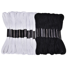 20pcs Black and White Cross Stitch Thread Embroidery Floss Skeins Black Color Hand Sewing Threads DIY Craft Needlework  6 2024 - buy cheap