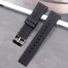 Watch accessories soft silicone rubber strap 22mm men and women sports waterproof strap buckle 2024 - buy cheap