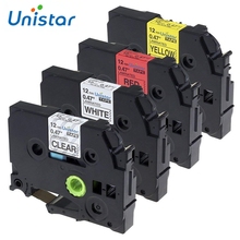 Unistar 4 Pieces Compatible for Brother P Touch Tape 12mm TZe-131 TZe-231 TZe-431 TZe-631 Label Printer 231 Label Maker 2024 - buy cheap