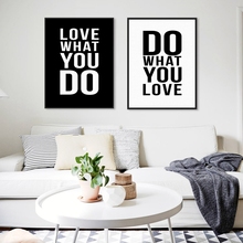 Faça o que você ama tipografia motivacional minimalista amor citações poster impressão quadros em tela do vintage arte da parede decoração casa 2024 - compre barato