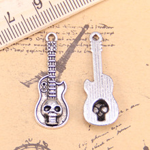 72pcs Jewelry Charms guitar skull 32x11mm Antique Silver Plated Pendants Making DIY Handmade Tibetan Silver Jewelry 2024 - buy cheap