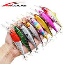 Amlucas Рыболовная Приманка Minnow 10 см 9,3 г Crankbait 3D глаза рыболовные воблеры рыбы искусственная приманка для карпа рыболовные снасти WW189 2024 - купить недорого