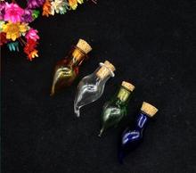 Minibotellas de vidrio con tapón de corcho, frascos de regalo, varios colores, bonitos, con forma de Chile, 13x37mm, 50 Uds. 2024 - compra barato
