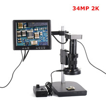 34MP микроскоп камера HDMI USB промышленный 180X C-mount зум объектив 60 LED свет с 8 "HD ЖК-экран для ремонта PCB пайки 2024 - купить недорого