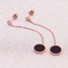 YUNRUO New Arrival Fashion Personality Round Pendant Earring Titanium Steel Jewelry Rose Gold Color Woman Gift Free Shipping 024 2024 - buy cheap