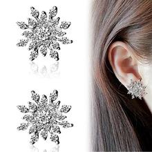 Women's Fashion Jewelry Elegant Rhinestones Snowflake Ear Studs Earrings Gift stainless steel jewelry woman 2024 - buy cheap