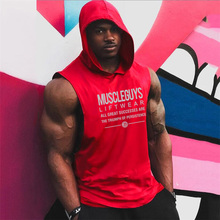 Muscleguys Liftwear Brand Sleeveless Shirt with hoody Gyms Clothing Fitness Men Bodybuilding stringers tank tops singlets 2024 - buy cheap