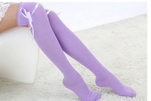 10pairs/lot Girls Boots Stockings Over Knee High Women Cotton Stockings Ribbon Long Sexy Ladies solid Stockings 2024 - buy cheap