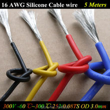 5M 16 AWG Flexible Silicone Wire RC Cable 16AWG 252/0.08TS OD 3.0mm Tinned Copper Wire 1.27mm Square Model airplane Wire 2024 - buy cheap