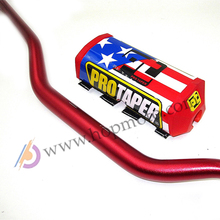 HandleBar 1-1/8"  Dirt Bike MotorCross Bar MX Aluminum Racing Handlebar 810mm FREESHIPPING  with Square PRO TAPER Bar Pad Red 2024 - buy cheap