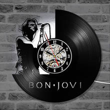 Bon Jovi CE Record Clock Creative Vinyl Clock Antique Handmade LED Hanging Clock Classic Home Decor Great Gift for Music Fans 2024 - buy cheap