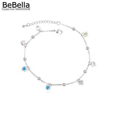 Bebella pulseira de cristal, corrente com cristais, swarovski, joias estilosas para mulheres, meninas, presente de natal 2024 - compre barato