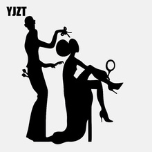 YJZT 11.7CM*14.6CM Fashion Hair Salon Girl Face Woman Vinyl  Motorcycle Car Sticker C22-0241 2024 - buy cheap