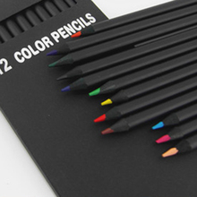 Lápices de colores de alta calidad, 12 unids/set/juego, lápices de colores diferentes, Escuela Kawaii, lápices de madera negra 2024 - compra barato