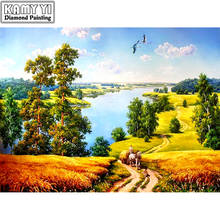 Full Drill Square Diamond 5D DIY Diamond Painting"Autumn scenery"Diamond Embroidery Cross Stitch Rhinestone Mosaic Painting 2024 - buy cheap